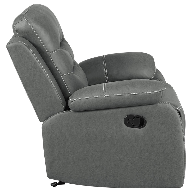 Coaster Furniture Nova 602533 Upholstered Padded Arm Glider Recliner - Dark Grey IMAGE 10