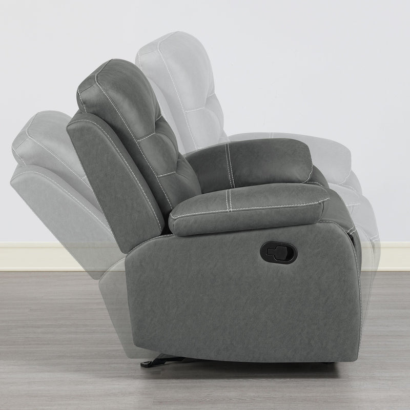 Coaster Furniture Nova 602533 Upholstered Padded Arm Glider Recliner - Dark Grey IMAGE 11