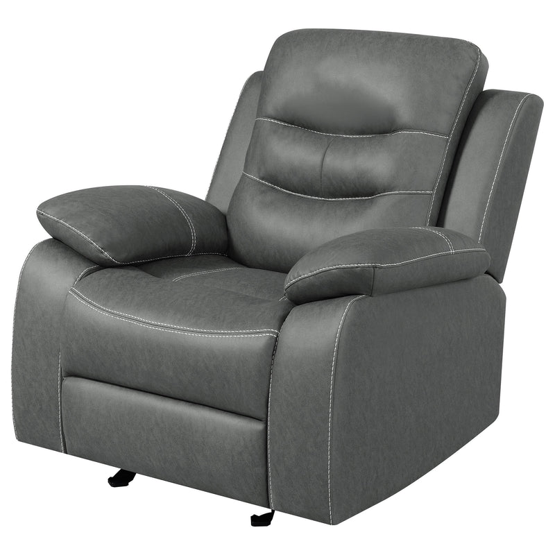 Coaster Furniture Nova 602533 Upholstered Padded Arm Glider Recliner - Dark Grey IMAGE 6