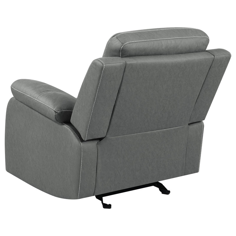 Coaster Furniture Nova 602533 Upholstered Padded Arm Glider Recliner - Dark Grey IMAGE 8