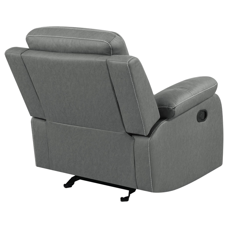 Coaster Furniture Nova 602533 Upholstered Padded Arm Glider Recliner - Dark Grey IMAGE 9