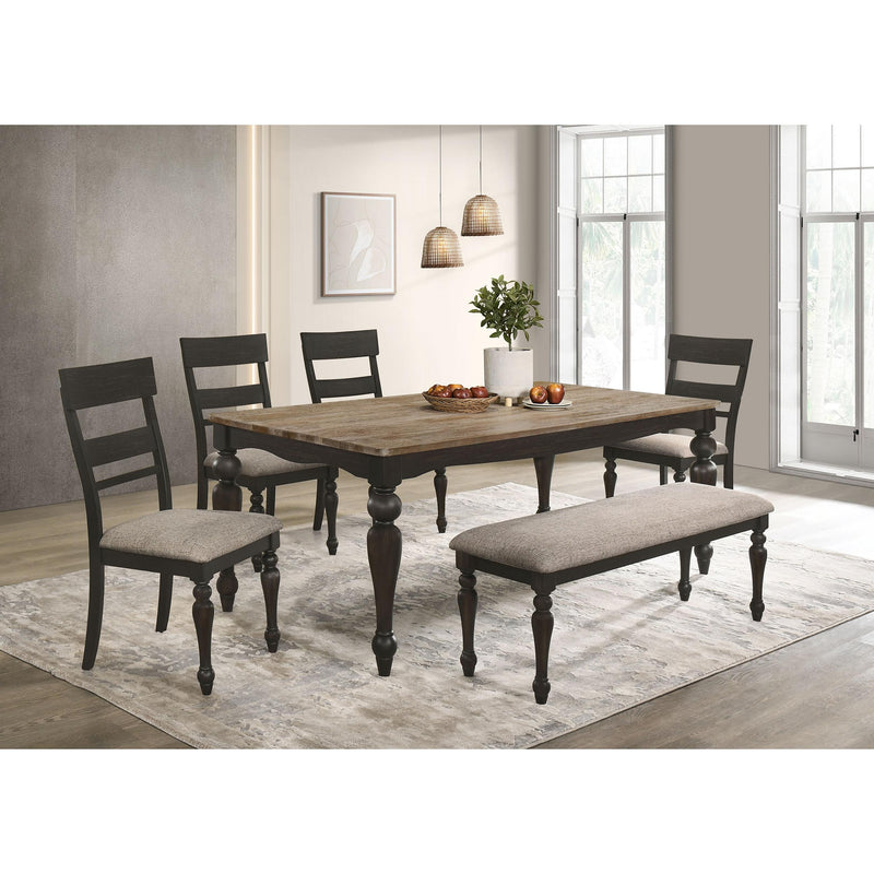 Coaster Furniture Bridget 108223 Fabric Upholstered Dining Bench - Stone and Charcoal IMAGE 6