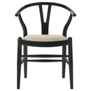 Coaster Furniture Crestmont 108482 Wood Wishbone Dining Side Chair - Black IMAGE 3