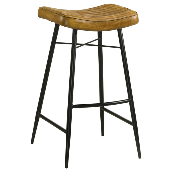 Coaster Furniture Bayu 109249 Leather Upholstered Bar Stool - Antique Camel IMAGE 1