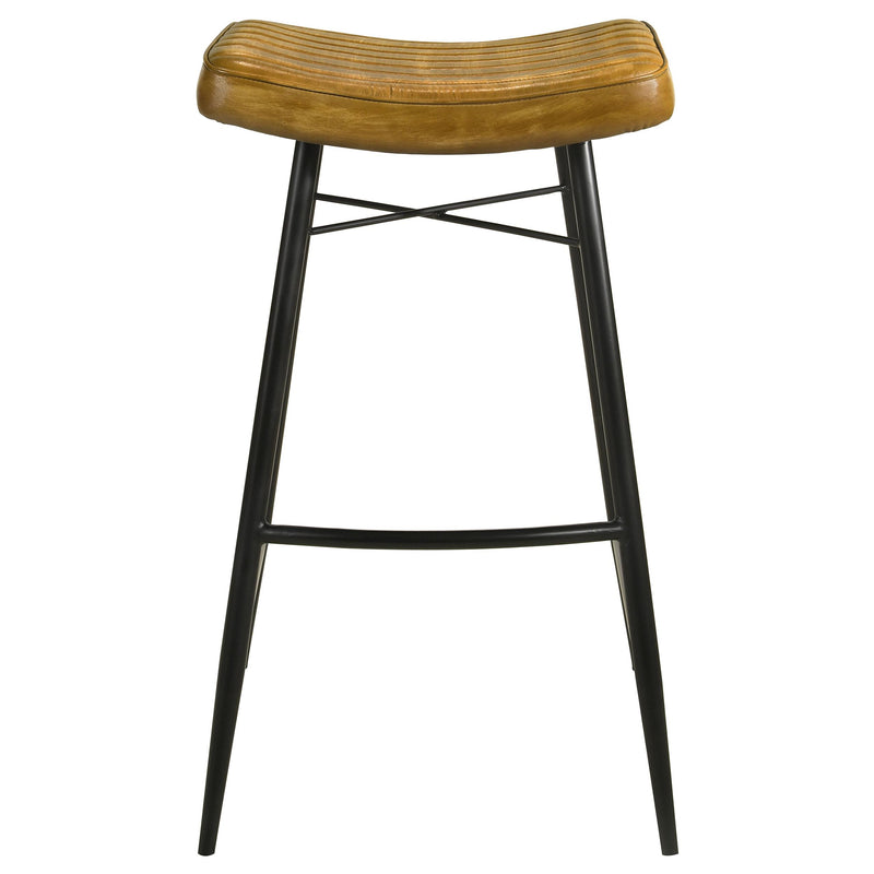 Coaster Furniture Bayu 109249 Leather Upholstered Bar Stool - Antique Camel IMAGE 2
