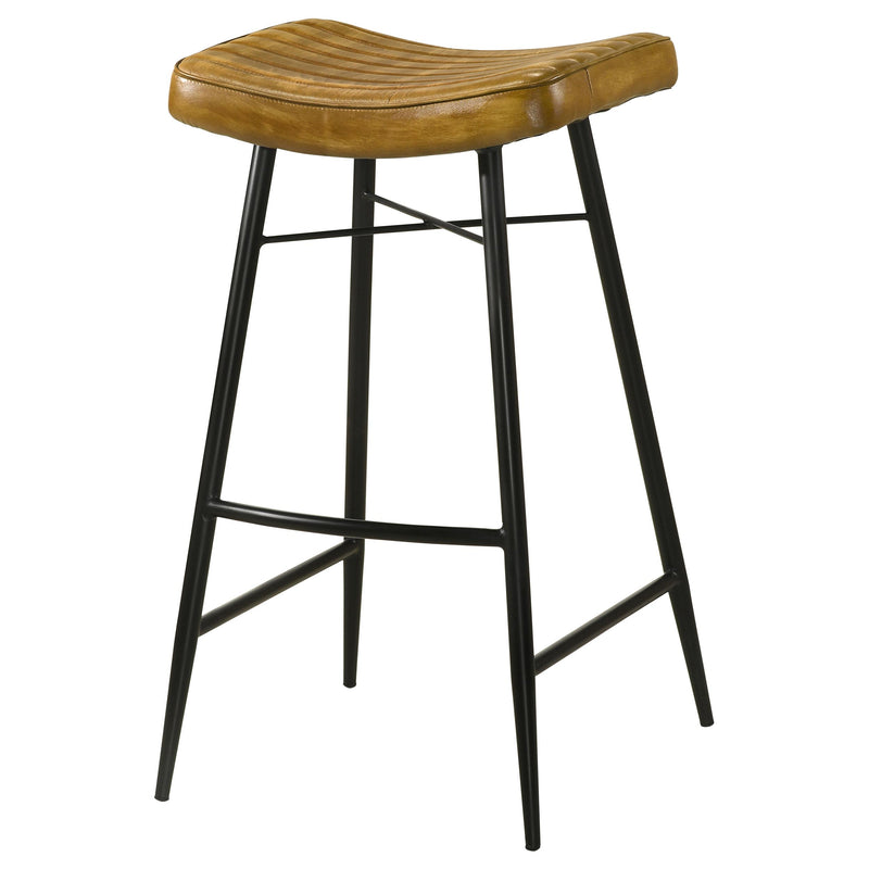 Coaster Furniture Bayu 109249 Leather Upholstered Bar Stool - Antique Camel IMAGE 3