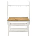 Coaster Furniture Edgeworth 122246 itchen Island Counter Table with Pot Rack - White IMAGE 3