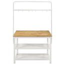 Coaster Furniture Edgeworth 122246 itchen Island Counter Table with Pot Rack - White IMAGE 5