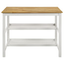 Coaster Furniture Edgeworth 122246 itchen Island Counter Table with Pot Rack - White IMAGE 7