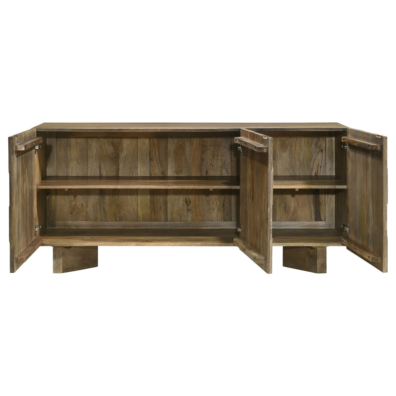 Coaster Furniture Tyler 130515 3-door Solid Wood Sideboard Buffet Cabinet - Mango Brown IMAGE 6