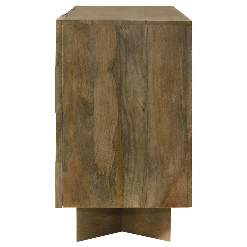 Coaster Furniture Tyler 130515 3-door Solid Wood Sideboard Buffet Cabinet - Mango Brown IMAGE 7