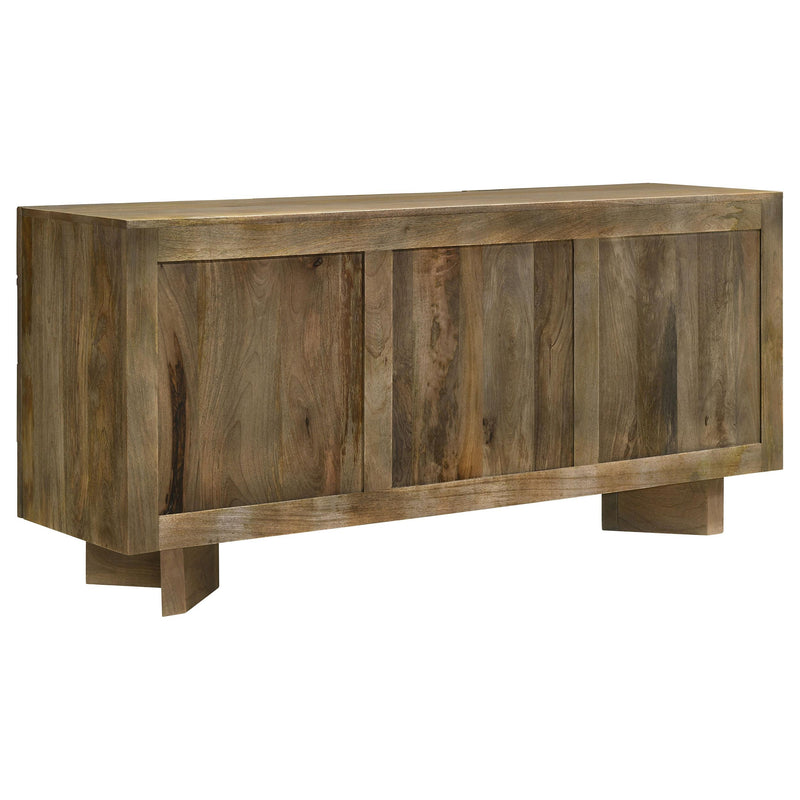Coaster Furniture Tyler 130515 3-door Solid Wood Sideboard Buffet Cabinet - Mango Brown IMAGE 8
