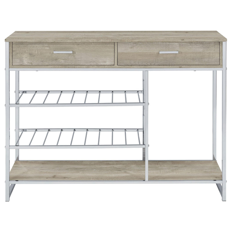 Coaster Furniture Melrose 182275 2-Drawer Home Bar Storage with Wine Rack - Grey IMAGE 4