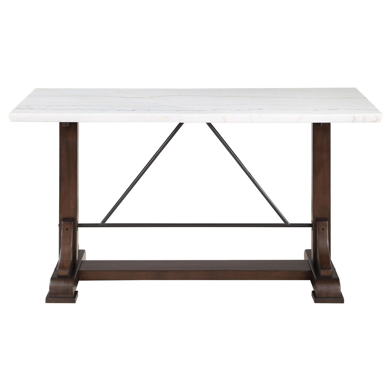 Coaster Furniture Aldrich 182438 66-inch Marble Top Counter Height Dining Table - White IMAGE 3