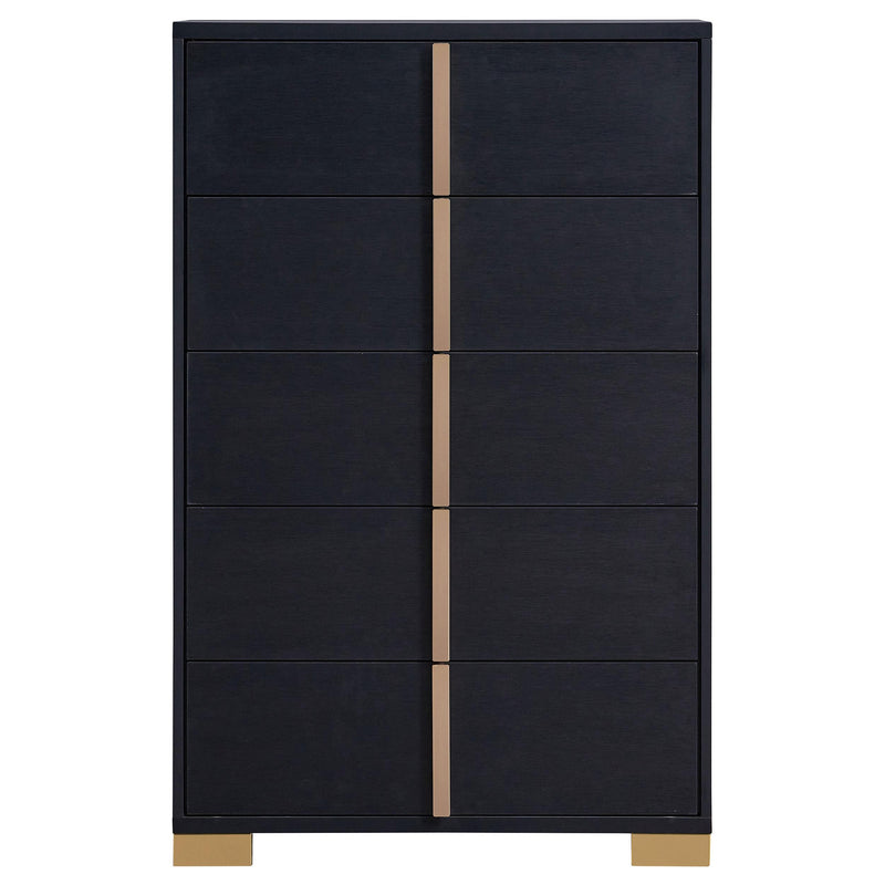 Coaster Furniture Marceline 222835 5-Drawer Bedroom Chest - Black IMAGE 3