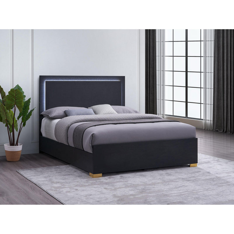 Coaster Furniture Marceline 222831KE Wood Eastern King LED Panel Bed - Black IMAGE 2