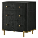 Coaster Furniture Arini 224332 3-Drawer Nightstand - Black IMAGE 4