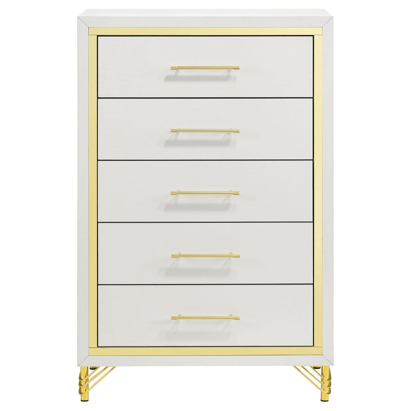 Coaster Furniture Lucia 224735 5-Drawer Bedroom Chest of Drawers - White IMAGE 3