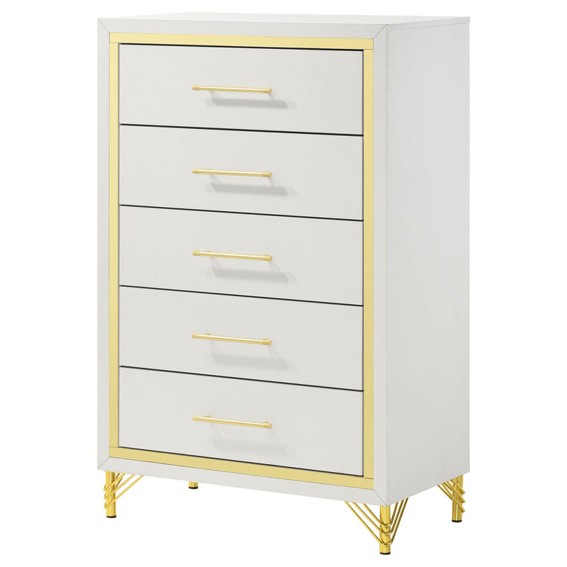 Coaster Furniture Lucia 224735 5-Drawer Bedroom Chest of Drawers - White IMAGE 4