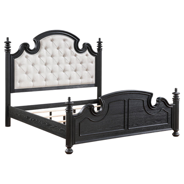 Coaster Furniture Celina 224761KE Wood Eastern King Poster Bed - Black IMAGE 1
