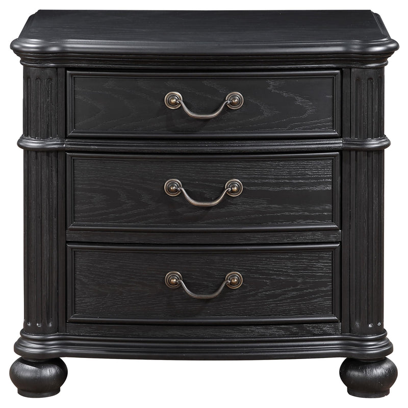 Coaster Furniture Celina 224762 3-Drawer Nightstand - Black IMAGE 2