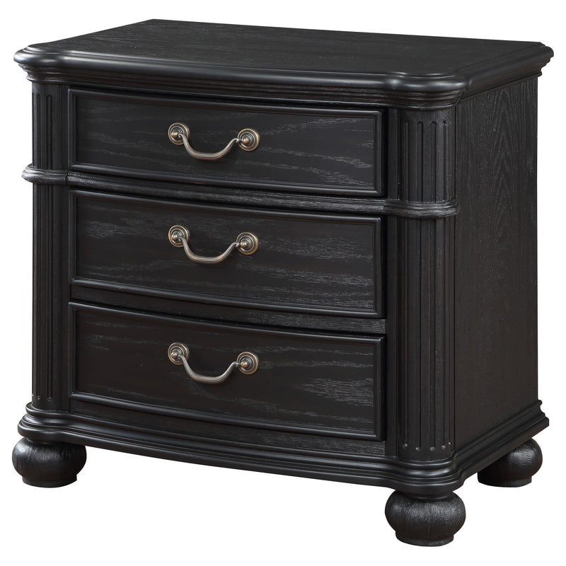 Coaster Furniture Celina 224762 3-Drawer Nightstand - Black IMAGE 3