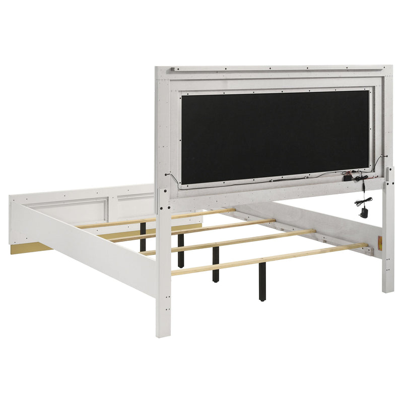 Coaster Furniture Caraway 224771Q Wood Queen LED Panel Bed - White IMAGE 3