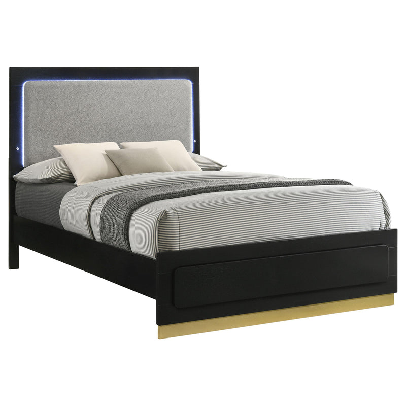 Coaster Furniture Caraway 224781KW Wood California King LED Panel Bed - Black IMAGE 4