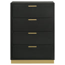 Coaster Furniture Caraway 224785 4-Drawer Bedroom Chest - Black IMAGE 3