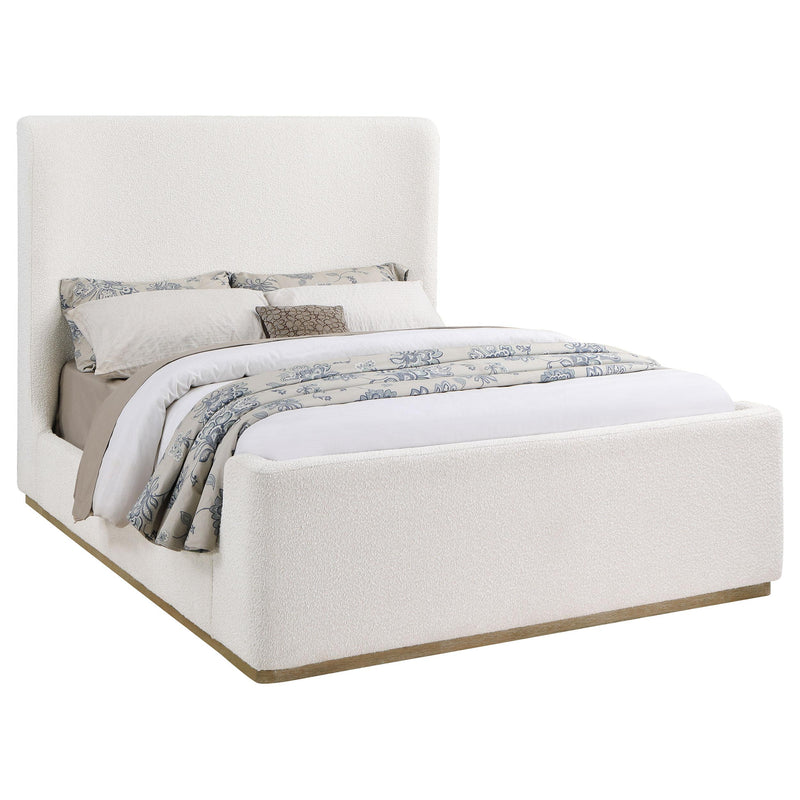 Coaster Furniture Nala 302046KE Upholstered Eastern King Sleigh Bed - Cream IMAGE 1