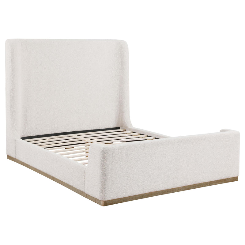 Coaster Furniture Nala 302046Q Upholstered Queen Sleigh Bed - Cream IMAGE 3