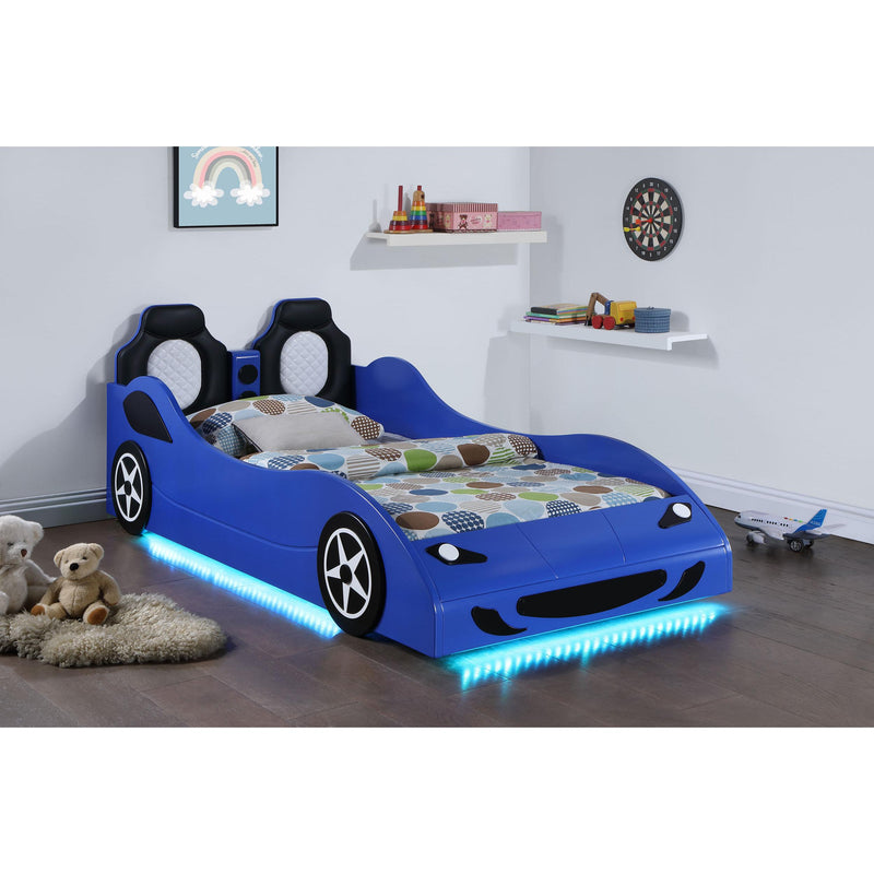 Coaster Furniture Cruiser 400478 Wood Twin LED Race Car Bed - Blue IMAGE 3