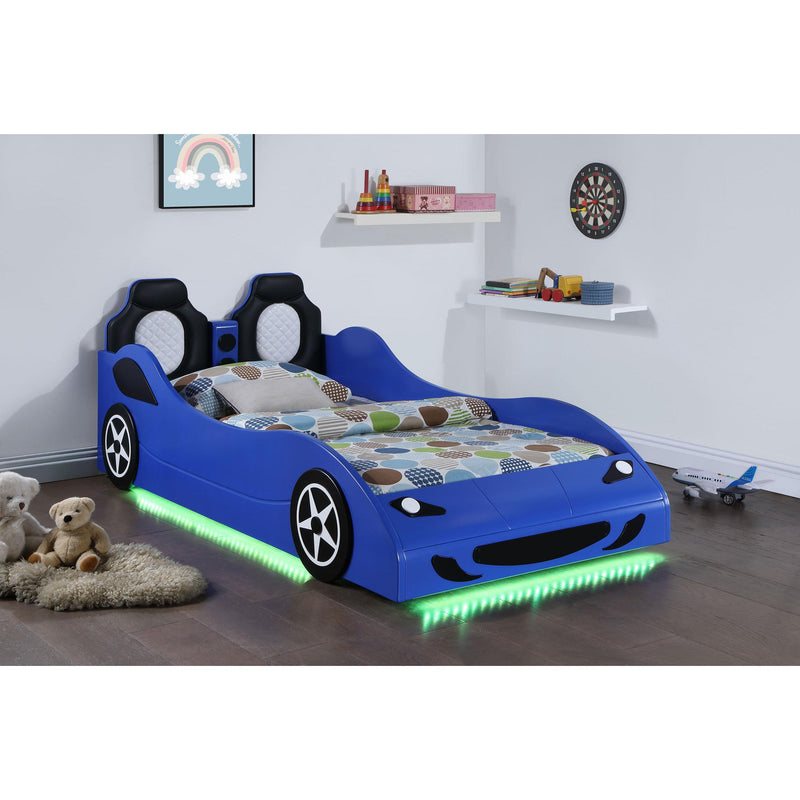 Coaster Furniture Cruiser 400478 Wood Twin LED Race Car Bed - Blue IMAGE 5