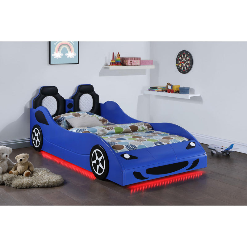 Coaster Furniture Cruiser 400478 Wood Twin LED Race Car Bed - Blue IMAGE 6
