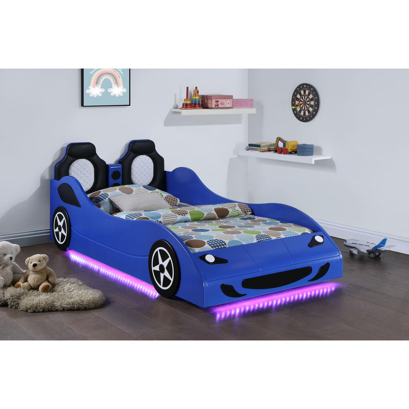 Coaster Furniture Cruiser 400478 Wood Twin LED Race Car Bed - Blue IMAGE 7