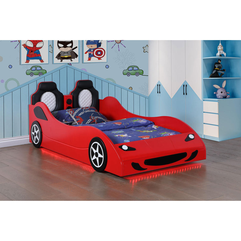 Coaster Furniture Cruiser 400479 Wood Twin LED Race Car Bed - Red IMAGE 6