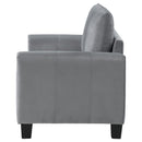 Coaster Furniture Davis 509635 Upholstered Rolled Arm Loveseat - Grey IMAGE 5