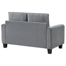 Coaster Furniture Davis 509635 Upholstered Rolled Arm Loveseat - Grey IMAGE 7