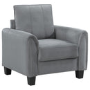 Coaster Furniture Davis 509636 Upholstered Rolled Arm Accent Chair - Grey IMAGE 1
