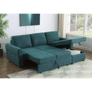 Coaster Furniture Samantha 511087 Upholstered Storage Sleeper Sectional Sofa - Teal IMAGE 11