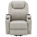 Coaster Furniture Sanger 600497P Upholstered Power Lift Massage Recliner - Champagne IMAGE 4