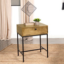 Coaster Furniture Stephie 704697 Rectangular Side End Table with Storage - Honey Brown IMAGE 2