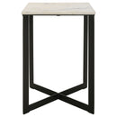 Coaster Furniture Tobin 707697 Square Marble Top End Table - White and Black IMAGE 3