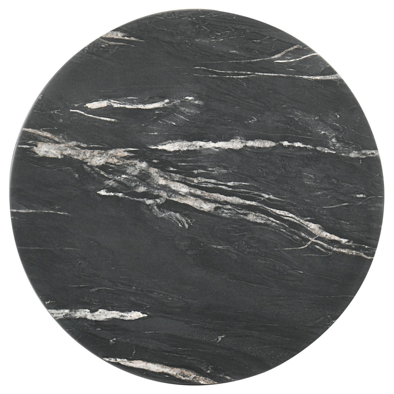Coaster Furniture Skylark 707847 Round Marble-like SmartTop Side End Table - Black IMAGE 5