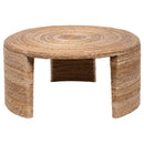 Coaster Furniture Artina 708508 Woven Rattan Round Coffee Table - Natural Brown IMAGE 1