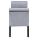 Coaster Furniture Farrah 910239 Velvet Upholstered Rolled Arm Storage Bench - Silver IMAGE 6
