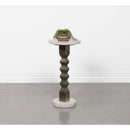 Coaster Furniture Colette 930190 Round Marble Top Side Table - White and Dark Grey IMAGE 2