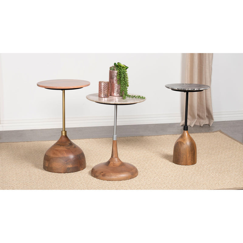 Coaster Furniture Ophelia 930253 Round Marble Top Accent Side Table - Black IMAGE 4