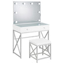 Coaster Furniture Eliza 936164 Vanity Set with Lighting & Stool - White and Chrome IMAGE 4
