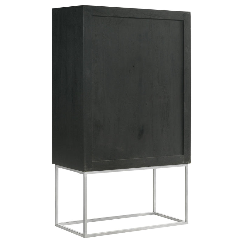 Coaster Furniture Borman 950318 2-door Home Bar Cabinet Wine Storage - Walnut and Black IMAGE 9